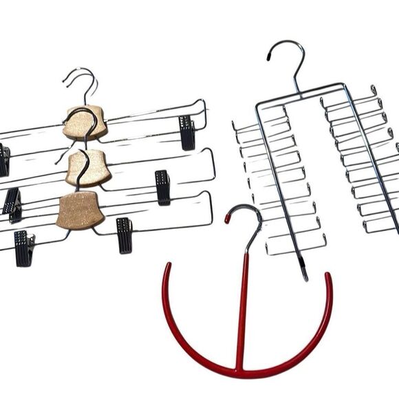 Closet, organizing set of 5 Multipurpose pant, tie, and belt, hangers - Picture 3 of 12